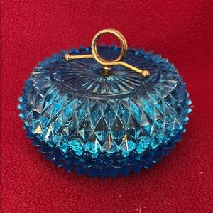 Indiana Glass Aqua Blue Candy Dish